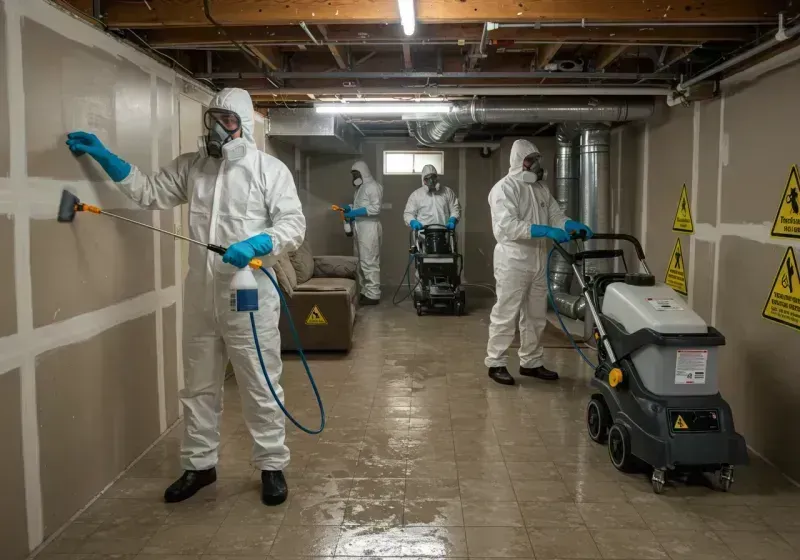 Basement Moisture Removal and Structural Drying process in Fairfax, OK